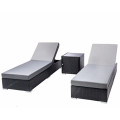 3PC Outdoor PE Wicker Lounge Bed Set
